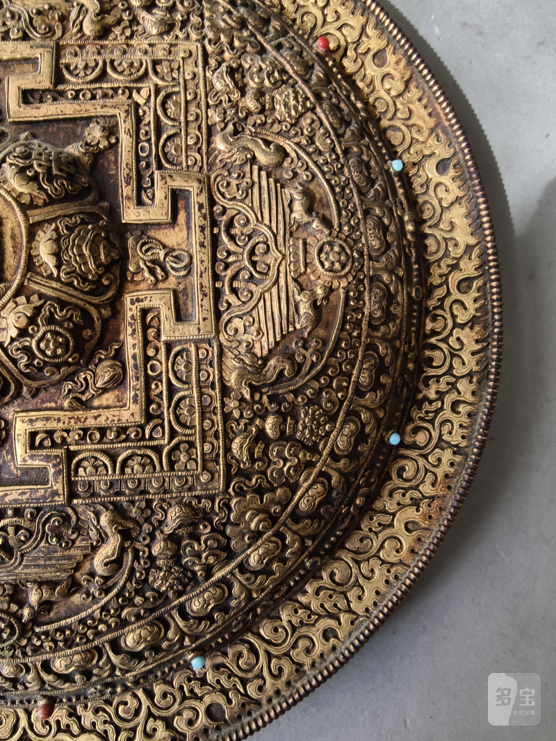A PARCEL GILT-COPPER MANDALA - 图12